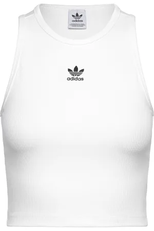 adidas Essentials Rib Tank Top Sport Sport Clothing Sports Tops & T-shirts Sport Crop Tops Sport Sleeveless Crop Tops White