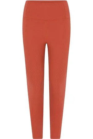 GIRLFRIEND COLLECTIVE Rib High-Rise Legging, 7/8 Sport Women Sport Clothing Sport Tights Sport Training Tights Orange
