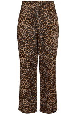 Noisy May Nmanneke N/W Straight Leo Pant Bottoms Trousers Straight Leg Brown