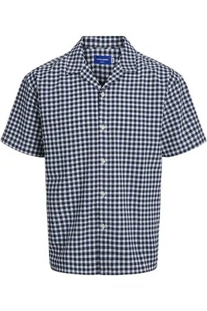 JACK & JONES Jorjeff Jacquard Shirt Ss Ln Styd24 Tops T-shirts Short-sleeved Navy Jack & J S
