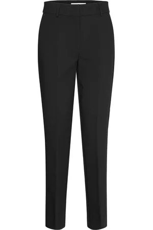 SELECTED Slflina Mw Tapered Pant Bottoms Trousers Slim Fit Trousers Black