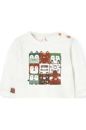 Boboli Fleece Sweatshirt For Baby Boy -Bci Tops T-shirts Long-sleeved T-shirts White
