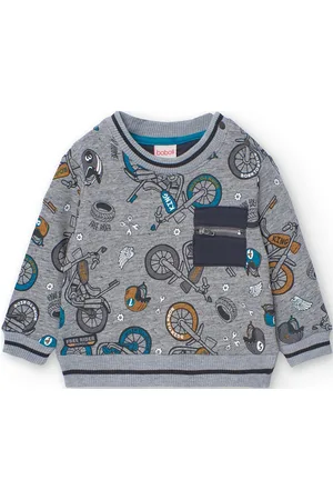 Boboli Fleece Sweatshirt Printed For Baby -Bci Tops Sweat-shirts & Hoodies Sweat-shirts Grey