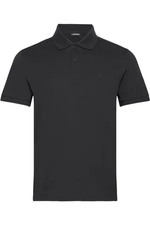 J Lindeberg Troy Pique Polo Shirt Designers Polos Short-sleeved Black