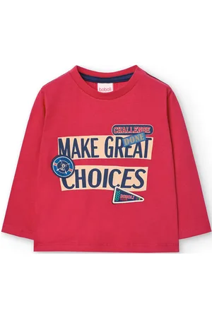 Boboli Knit T-Shirt For Baby Boy -Bci Tops T-shirts Long-sleeved T-shirts Red