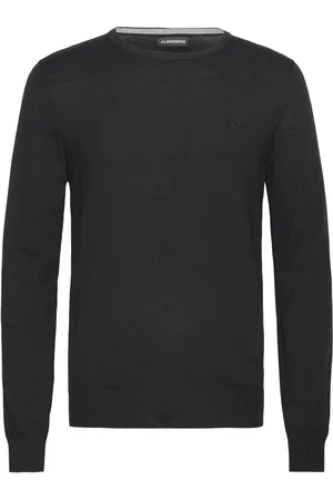 J Lindeberg Lyle Merino Crew Neck Sweater Designers Knitwear Round Necks Black