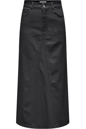 ONLY Onllola Hw Long Loose Skirt Cc Pnt Pitkä Hame Black