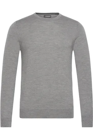 J Lindeberg Lyle Merino Crew Neck Sweater Designers Knitwear Round Necks Grey