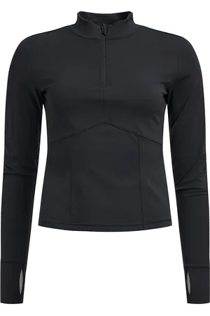 Rethinkit Half Zip - True To Body Tops Sweat-shirts & Hoodies Sweat-shirts Black