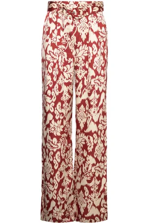 MANGO Printed Culottes Bottoms Trousers Wide Leg Red