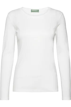 Benetton T-Shirt L/S Tops T-shirts & Tops Long-sleeved White