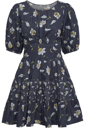 by Ti Mo Poplin Mini Dress Lyhyt Mekko Navy