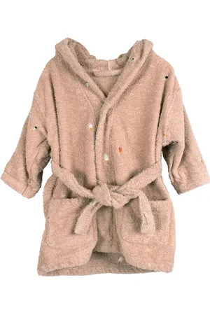 Filibabba Embroidered Bathrobe 1-2 Years - Frappé Aamutakki Kylpytakki Coral
