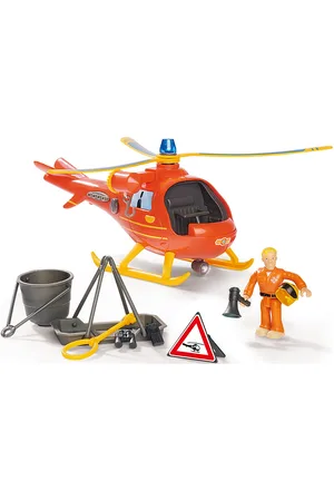 Brandmand Sam Fireman Sam Helicopter Wallaby With Figurine Toys Toy Cars & Vehicles Toy Vehicles Planes Cream