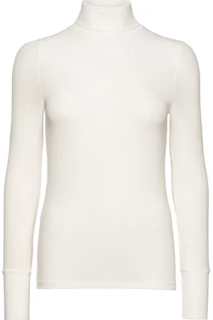 Numph Nubowie Rollneck Rib Tops T-shirts & Tops Long-sleeved White