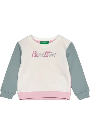 Benetton Sweater L/S Tops Sweat-shirts & Hoodies Sweat-shirts Pink