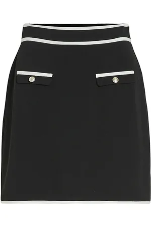 VILA Visola Hw Short Contrast Skirt/Ka Lyhyt Hame Black