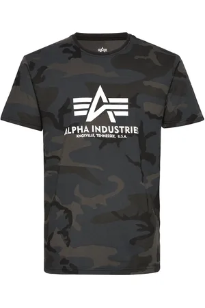 Alpha Industries Basic T-Shirt Camo Designers T-shirts Short-sleeved Black