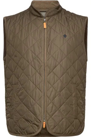 Morris Teddy Quilted Vest Designers Vests Khaki Green