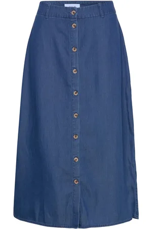 VILA Vibista Midi Skirt Skirts Knee-length & Midi Skirts Blue