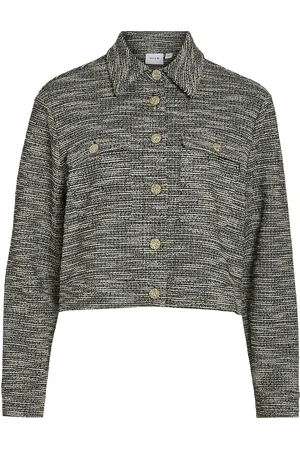 VILA Viamera L/S Cropped Shacket Outerwear Jackets Light-summer Jacket Grey