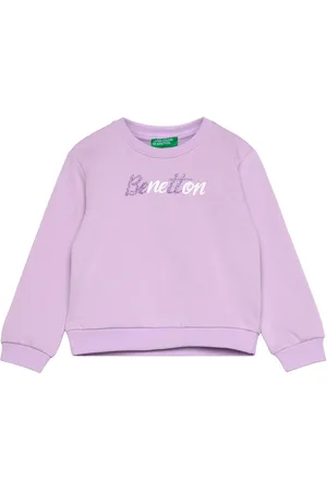 Benetton Sweater L/S Tops Sweat-shirts & Hoodies Sweat-shirts Purple