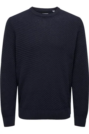 Only & Sons Onsfoster Life Reg 7 Struc Crew Knit Tops Knitwear Round Necks Navy