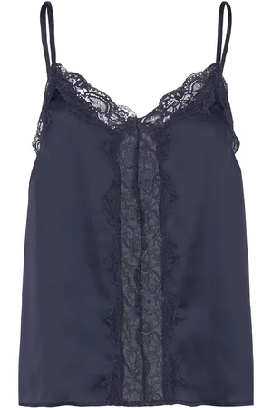 Lindex Camisole Lace Satin Toppi Navy