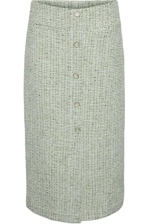 Y.A.S Asara Hmw Midi Skirt Polvipituinen Hame Green