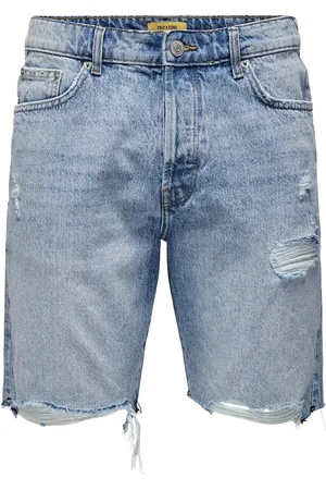 Only & Sons Onsedge Lbd Destroy 4981 Tai Dnm Shorts Bottoms Shorts Denim Blue