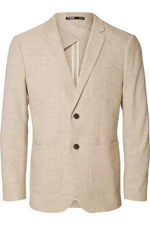 SELECTED Slhslim-Alder Structure Blz Suits & Blazers Blazers Single Breasted Blazers Beige