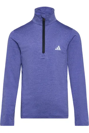 adidas J Hea 1/2 Zip Sport T-shirts Long-sleeved T-shirts Blue