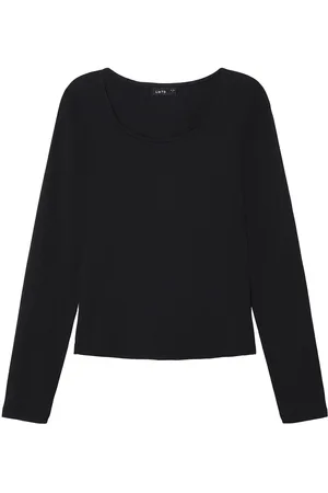 LMTD Nlfnove Ls Deep O-Neck Short Top Noos Tops T-shirts Long-sleeved T-shirts Black