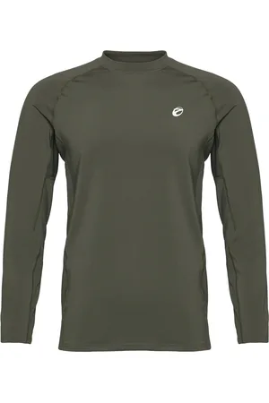 ZEBDIA Men L/S Baselayer Sport Base Layer Tops Khaki Green
