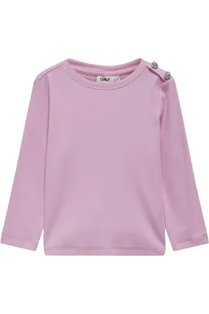 ONLY Kmgcheckie Life L/S Top Box Jrs Tops T-shirts Long-sleeved T-shirts Pink