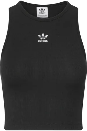 adidas Ess Rib Tank Sport Sport Clothing Sports Tops & T-shirts Sport Crop Tops Sport Sleeveless Crop Tops Black