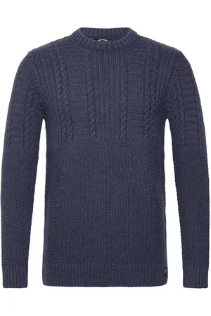 Superdry Jacob Cable Jumper Tops Knitwear Round Necks Blue