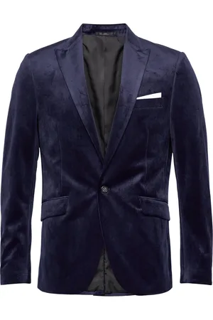 Lindbergh Velvet Blazer Suits & Blazers Blazers Single Breasted Blazers Navy