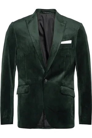 Lindbergh Velvet Blazer Suits & Blazers Blazers Single Breasted Blazers Green
