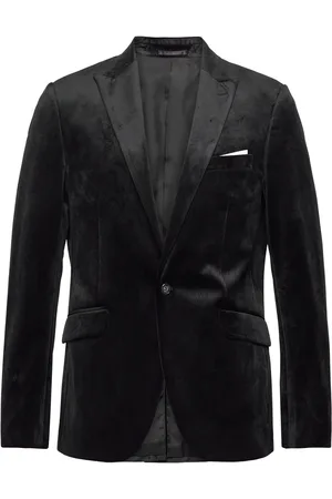Lindbergh Velvet Blazer Suits & Blazers Blazers Single Breasted Blazers Black