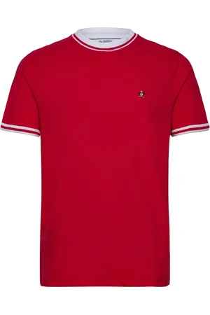 Original Penguin Org Piq Tee Ribbed T Tops T-shirts Short-sleeved Red