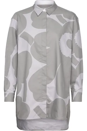 Marimekko Ruoste Unikko Tops Shirts Long-sleeved Grey