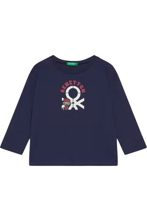 Benetton T-Shirt L/S Tops T-shirts Long-sleeved T-shirts Navy