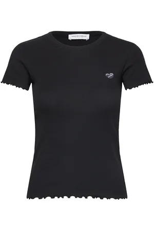 Maison Labiche Folies Mini Patch Coeur/ Gots Tops T-shirts & Tops Short-sleeved Black