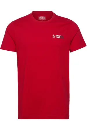 Original Penguin S/S "Original Splice Tops T-shirts Short-sleeved Red