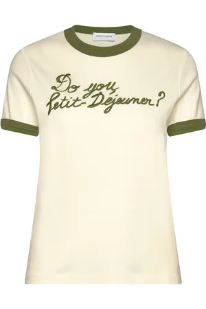 Maison Labiche Monther Do You Petit Dej/ Gots Tops T-shirts & Tops Short-sleeved Cream