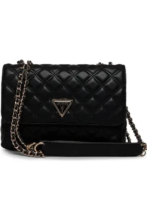 Guess Giully 2 Cmprtmnt Cnvrtble Flp Bags Top Handle Bags Black