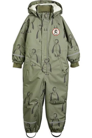 Mini Rodini Kebnekaise Penguin Overall Outerwear Coveralls Thermo Coveralls Green