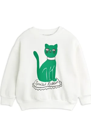 Mini Rodini Cat Sp Sweatshirt Tops Sweat-shirts & Hoodies Sweat-shirts White