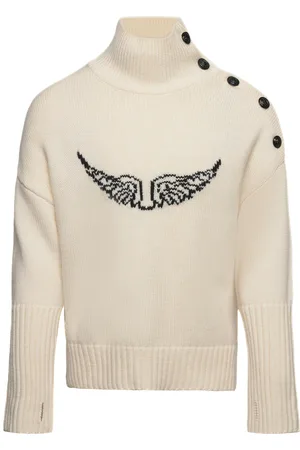 Zadig & Voltaire Polo Neck Sweater Or Jumper Tops Knitwear Pullovers Cream